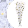 vidaXL Umelý vianočný stromček s 150 LED-i Biela 120 cm PVC a oceľ