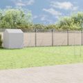 vidaXL Vonkajší koterec pre psov so strechou striebor. 12x12x2,5m oceľ