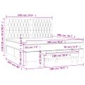 vidaXL Posteľný rám boxspring s matracom krémový 180x200 cm látka