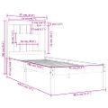 vidaXL Posteľný rám čierny drevený masív 75x190cm malé jednolôžko