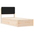 vidaXL Rám postele s čalúneným čelom Čierna 90 x 200 cm