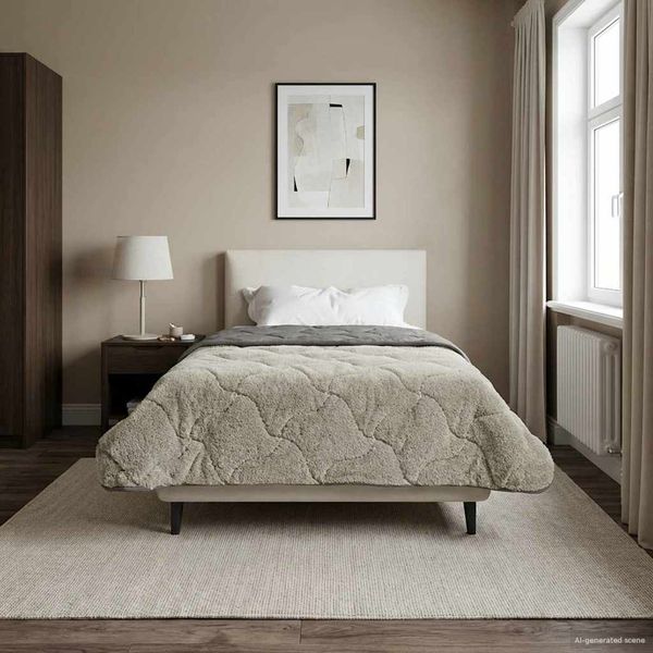 vidaXL Zimný prehoz Svetlosivá 135 x 200 cm Mikrofáza a Teddy fleece