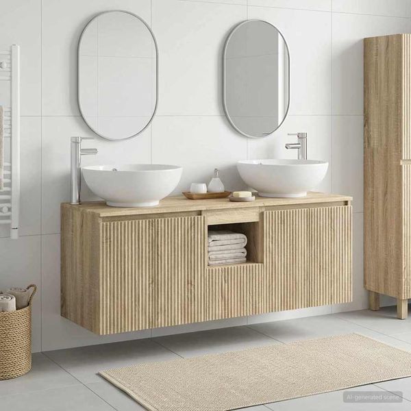 vidaXL Set kabinetov do kúpeľne 3 ks Dub sonoma 49,5 x 44,5 x 65 cm