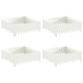 vidaXL Obrubník trávnika 4 ks 60 x 60 x 20 cm Oceľ Biela