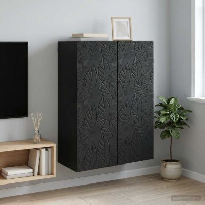 vidaXL Nástenná skrinka 66 x 34,5 x 90 cm Kompozitné drevo Čierna