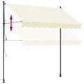 vidaXL Zaťahovacia markíza krémová 300x150 cm látka a oceľ