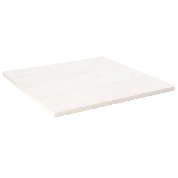 vidaXL Stolová doska biela 70x70x2,5 cm masívna borovica štvorcová