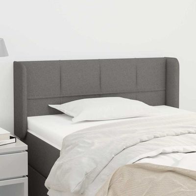 vidaXL Čelo postele so záhybmi tmavosivé 83x16x78/88 cm látka