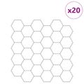 vidaXL Hexagónová dlažba 20 ks Biela šedá 30 x 30 cm Polyuretán a PET
