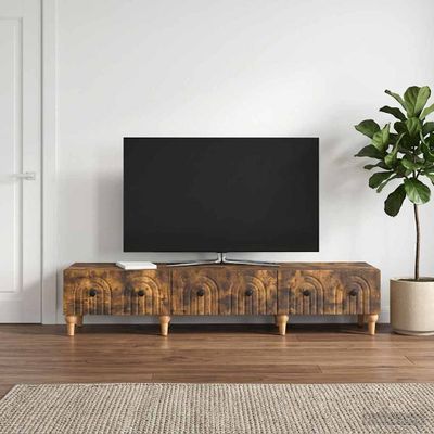 vidaXL TV skrinka Dymový dub 147 x 34,5 x 30 cm Kompozitné drevo