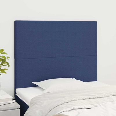 vidaXL Čelo postele modré 80x5x118/128 cm látkové