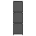 vidaXL Polica s boxmi s dizajnom 9 kociek sivá 103x30x107,5 cm látka