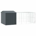 vidaXL Klietka pre vtákov Antracit 635 x 304 x 247 cm Pozinkovaná oceľ