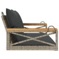 vidaXL Hojdacia lavica s vankúšmi sivá 109x62x40 cm polyratan