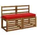 vidaXL Vankúš na lavičku SOEST 100% polyester Červená 100 x 40 x 8 cm