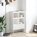 vidaXL Vysoká skrinka biela 68x39x111,5 oceľ