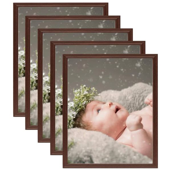 vidaXL Fotorámiky na stôl, koláž 5 ks, tmavočervené 21x29,7 cm