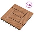vidaXL Dlažba na terasu 22 ks Hnedá 30 x 30 cm WPC