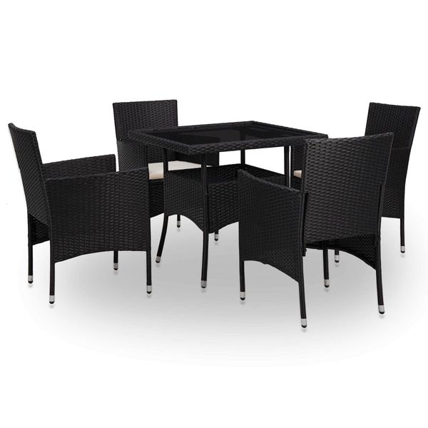 vidaXL Sada nábytku 5 pcs Čierna