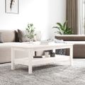 vidaXL Konferenčný stolík biely 110x50x40 cm borovicový masív
