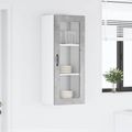 vidaXL Nástenný sklenený kabinet PORTO Betónová šedá 40 x 31 x 100 cm