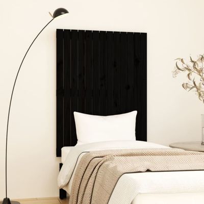 vidaXL Nástenné čelo postele čierne 82,5x3x110 cm masívna borovica