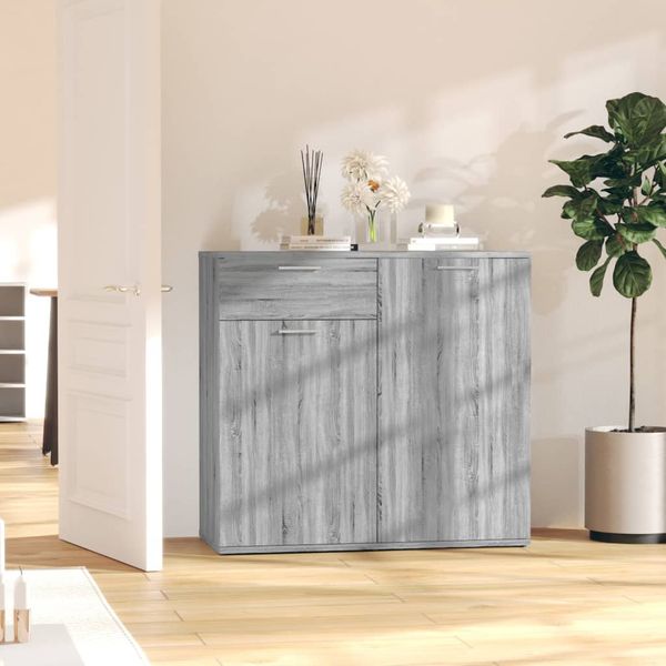 vidaXL Komoda sivá sonoma 80x36x75 cm spracované drevo