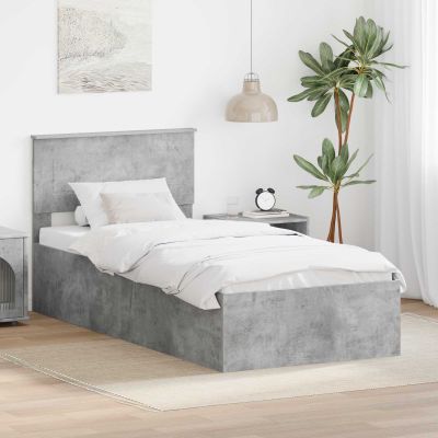 vidaXL Rám postele Betónová šedá 100 x 200 cm Kompozitné drevo