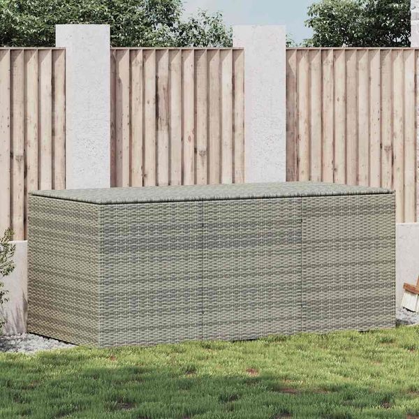 vidaXL Záhradný úložný box sivý 180x90x70 cm polyratanový