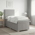 vidaXL LED boxspring posteľ s matracom Svetlosivá 80 x 200 cm Látka