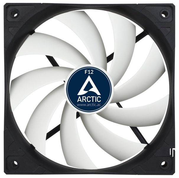 ARCTIC F12 black ventilátor 120mm / černobílý Ventilátor, 120mm, FDB ložisko, 3-pin, výška 25mm, cerno-bílý