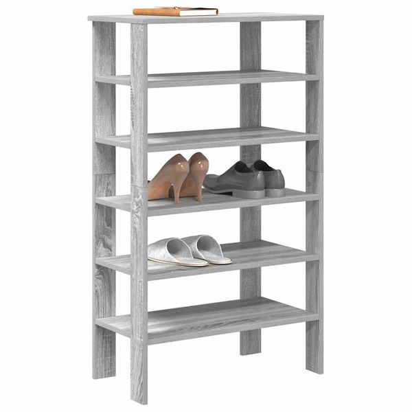 vidaXL Regál na topánky sivý sonoma 61x32x105 cm, kompozitné drevo