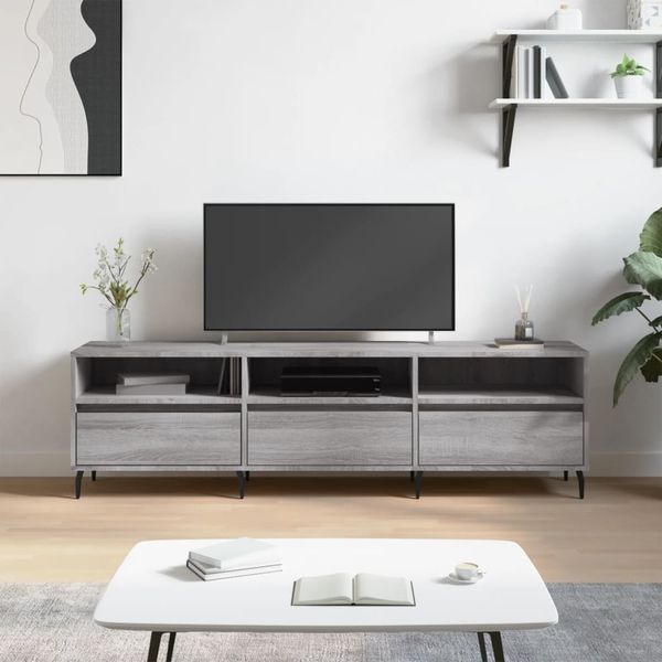 vidaXL TV skrinka sivý dub sonoma 150x30x44,5 cm kompozitné drevo