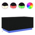 vidaXL Konferenčný stolík s LED svetlami, čierny dub 90x50x40 cm