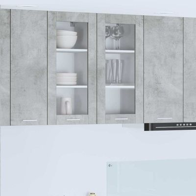 vidaXL Závesná skrinka s úložiskom 2 pcs Betónová šedá 40 x 31 x 80 cm
