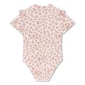 Plavky s krátkym rukávom s UPF 50+ Beige Leopard