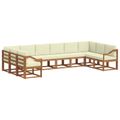 vidaXL Záhradná súprava gaučov 10 ks Prírodná a krémová