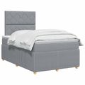 vidaXL LED boxspring posteľ s matracom Svetlosivá 120 x 190 cm Látka
