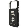 Puzdro Karl Lagerfeld FW Grained Karl & Choupette Heads Pins & Logo pre iPhone 17 Pro čierna