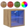 vidaXL TV nástenné skrinky s LED osvetlením 2 ks Artisan Dub