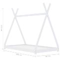 vidaXL Detský posteľný rám biely 90x200 cm borovicový masív