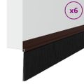 vidaXL Samolepiace tesnenia dverí s kefou 6 ks Hnedá 100 cm
