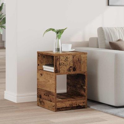 vidaXL Koncový stôl Staré drevo 30,5 x 30 x 45 cm Kompozitné drevo