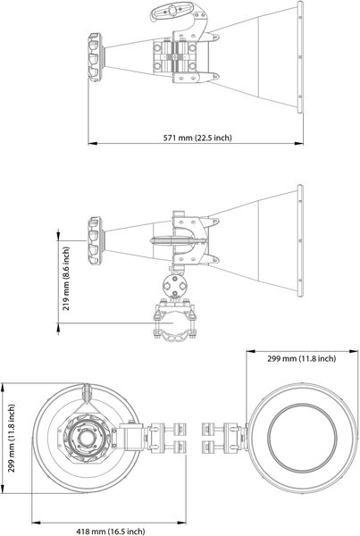 RF elements SH20WB, Sektorová horn anténa, 5+6GHz, 20° 21-23 dBi, 20°