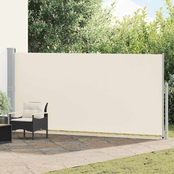 vidaXL Zaťahovacia bočná markíza na terasu 600x170 cm, krémová