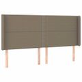 vidaXL Čelo postele s LED sivohnedé 163x16x118/128 cm látka