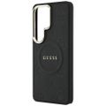 Puzdro Guess Saffiano Peony Embossed Ring MagSafe pre Samsung Galaxy S26 Ultra čierna
