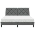 vidaXL Posteľ s matracom tmavosivá 120x200 cm látka