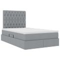 vidaXL LED úložná posteľ s matracom Svetlosivá 120 x 190 cm Látka