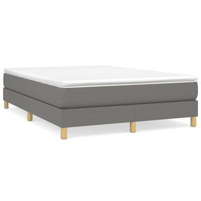 vidaXL Posteľný rám s boxspringom tmavosivá 140x200 cm látka